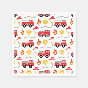 Serviette En Papier Anniversaire de enfant de camion d'incendie