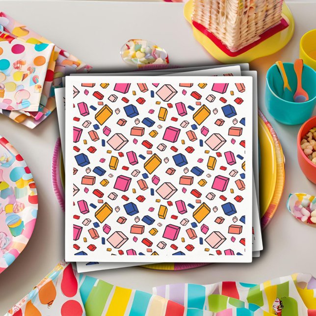 Serviette En Papier Anniversaire de enfant de dessin Motif de briques  (Créateur téléchargé)