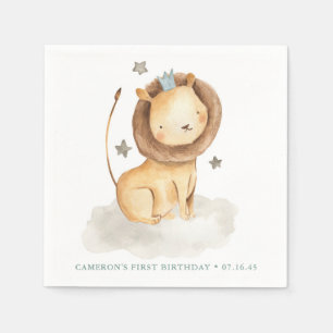 Serviette En Papier Anniversaire de enfant de l'aquarelle de Safari