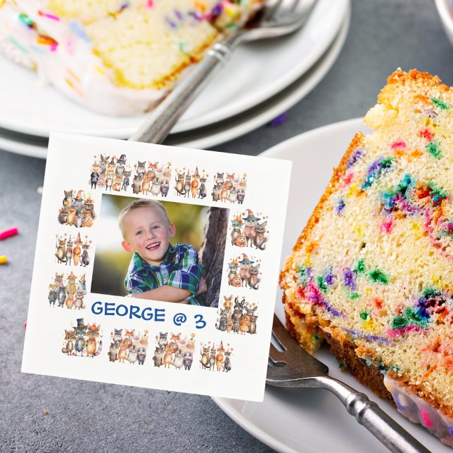 Serviette En Papier Anniversaire de enfant de thème Personnalisé Photo (Créateur téléchargé)