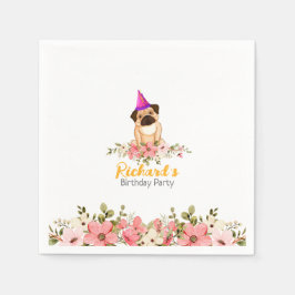 Serviette En Papier Anniversaire de enfant floral mignon