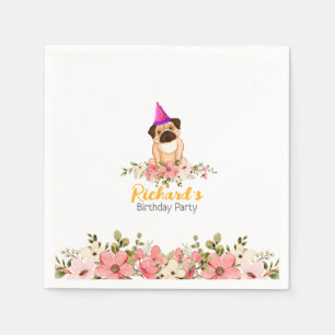 Serviette En Papier Anniversaire de enfant floral mignon