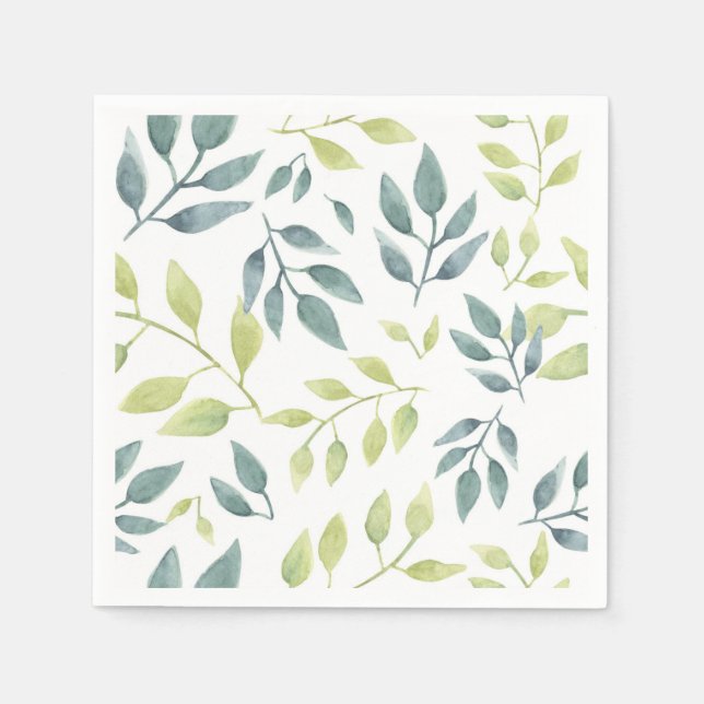 Serviette En Papier Anniversaire de enfant Motif de feuillage Safari A (Devant)