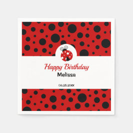 Serviette En Papier Anniversaire de enfant Pois rouge Ladybug