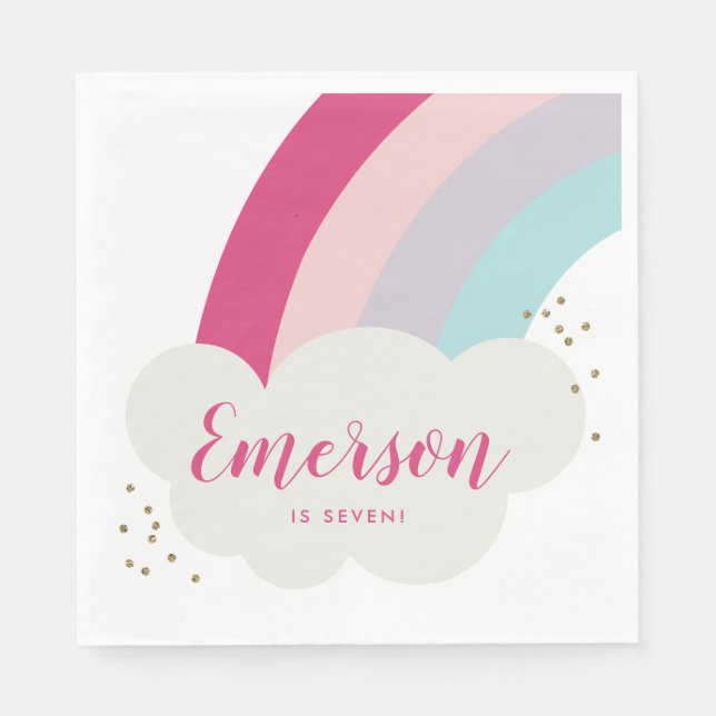 Serviette En Papier Anniversaire de enfant Rainbow Cloud (Devant)