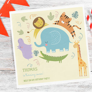Serviette En Papier Anniversaire de enfant safari sauvage