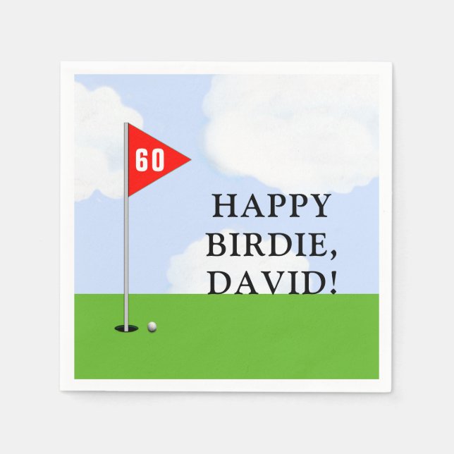 Serviette En Papier Anniversaire de Golf (Devant)