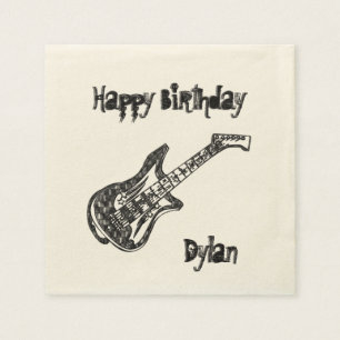 Serviette En Papier Anniversaire de guitare électrique