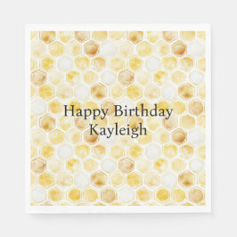 Serviette En Papier Anniversaire de Honeycomb jaune or