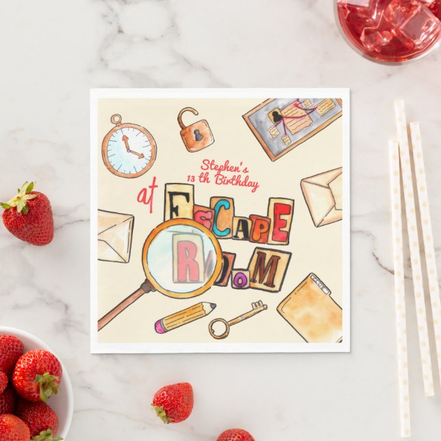 Serviette En Papier Anniversaire de la chambre d'évasion (En situation)