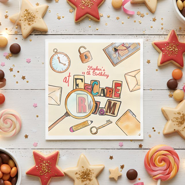 Serviette En Papier Anniversaire de la chambre d'évasion (Créateur téléchargé)