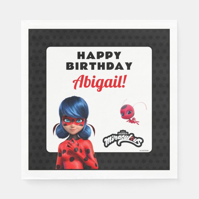 Serviette En Papier Anniversaire de la coccinelle (Devant)
