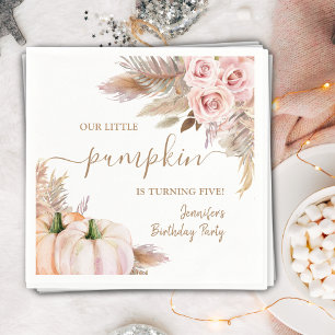 Serviette En Papier Anniversaire de la Fille aux Citrouilles Bohème Au
