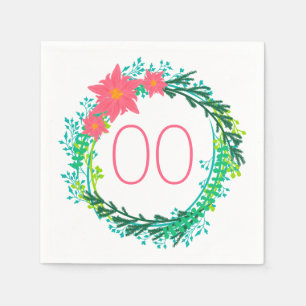 Serviette En Papier Anniversaire de la guirlande quatre-vingt-onzième