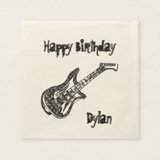 Serviette En Papier Anniversaire de la guitare électrique