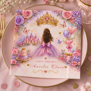 Serviette En Papier Anniversaire de la Princesse du Jardin Royal Perso