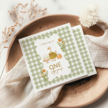 Anniversaire de la Silly Goose Gingham Vert 1 an