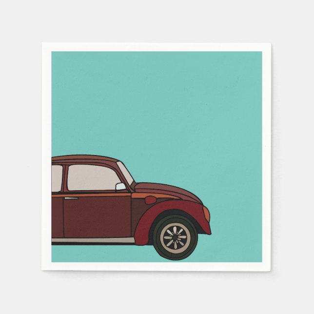 Serviette En Papier Anniversaire de la voiture classique (Devant)