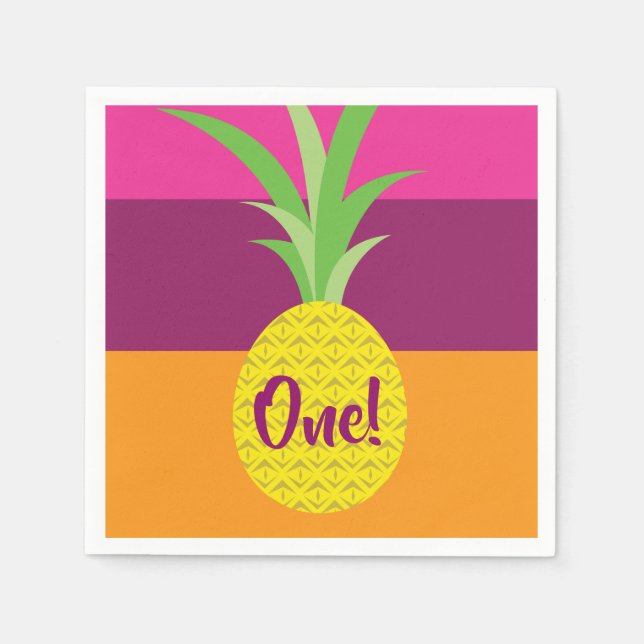 Serviette En Papier Anniversaire de l'ananas (Devant)
