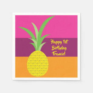 Serviette En Papier Anniversaire de l'ananas mignonne fête de l'enfant