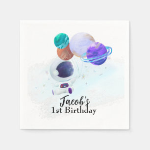 Serviette En Papier Anniversaire de l'astronaute spatial