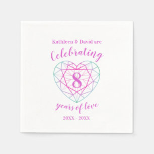 Serviette En Papier Anniversaire de mariage 8 ans d'amour serviettes