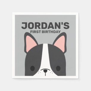 Serviette En Papier Anniversaire de mignon Bouldog français