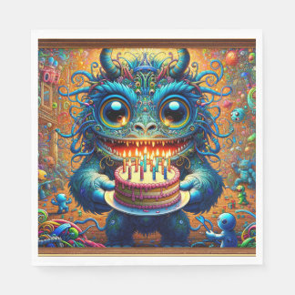 SERVIETTE EN PAPIER ANNIVERSAIRE DE MONSTER MASH