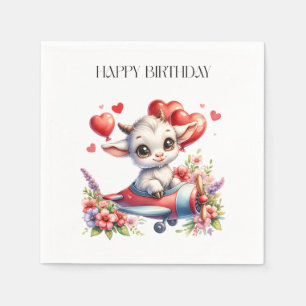 Serviette En Papier Anniversaire de Pilote Chèvre