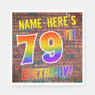 Serviette En Papier ANNIVERSAIRE de regard d'arc-en-ciel de graffiti