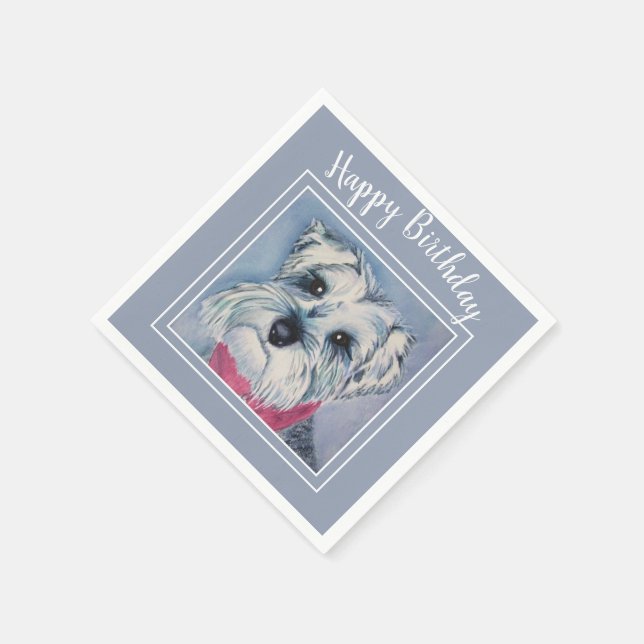 Serviette En Papier Anniversaire de Schnauzer (Coin)