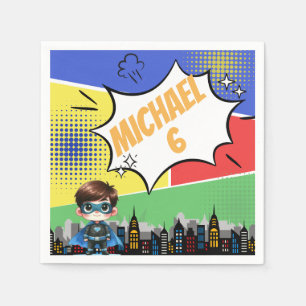 Serviette En Papier Anniversaire de Superhero