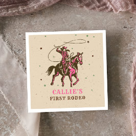 Serviette En Papier Anniversaire de Western Rodeo Cowgirl