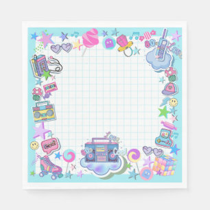 Serviette En Papier anniversaire des années 80 thème rétro serviettes