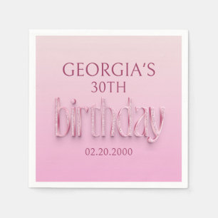 Serviette En Papier Anniversaire des diamants roses