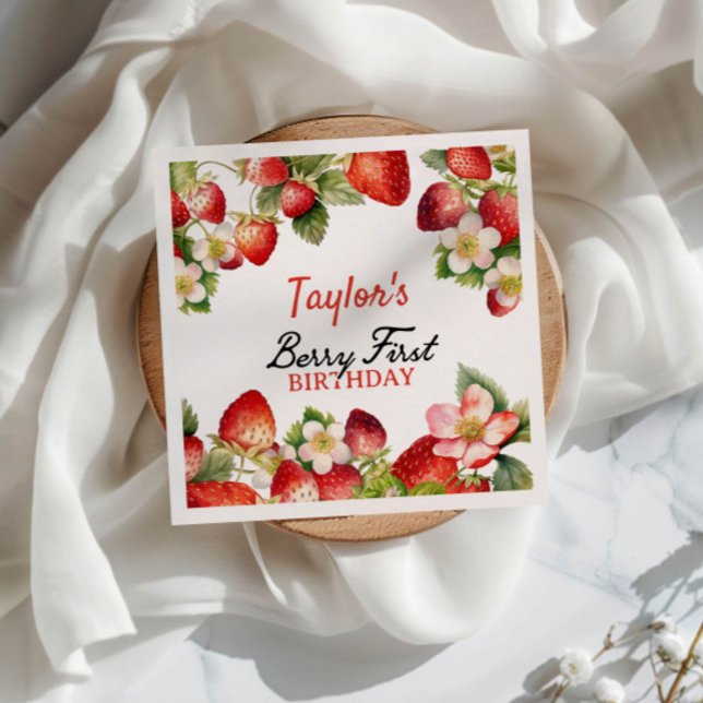 Serviette En Papier Anniversaire des fraises (Créateur téléchargé)
