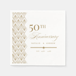 Serviette En Papier Anniversaire doré personnalisé Napkin