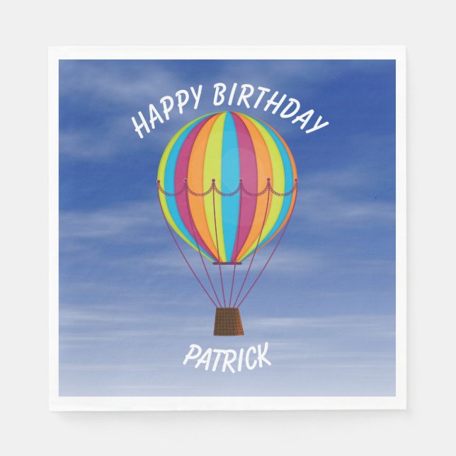 Serviette En Papier Anniversaire du ballon à air chaud (Devant)