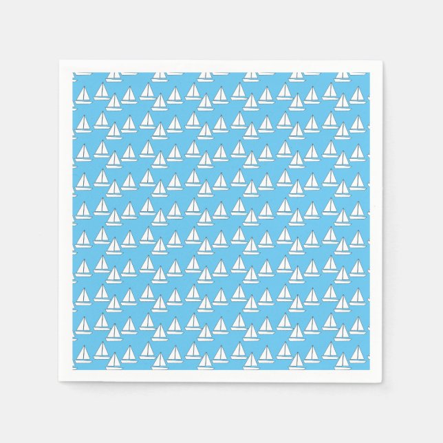 Serviette En Papier Anniversaire du bateau à voile (Devant)