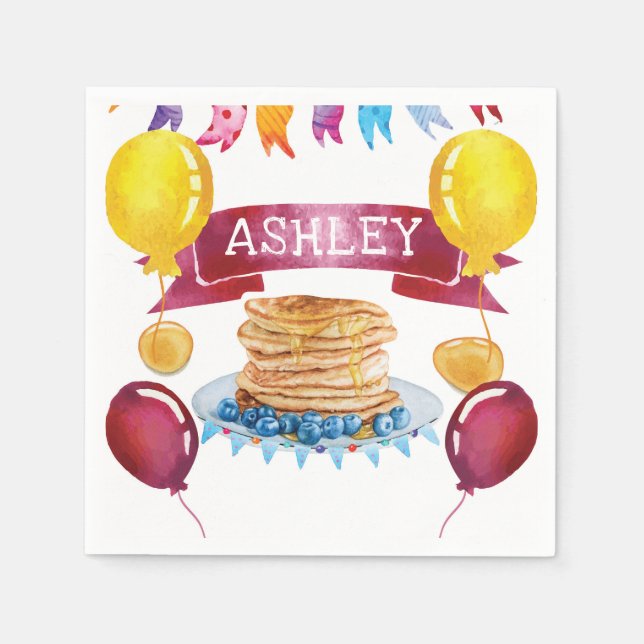Serviette En Papier Anniversaire du crêpe et du pyjama personnalisés (Devant)