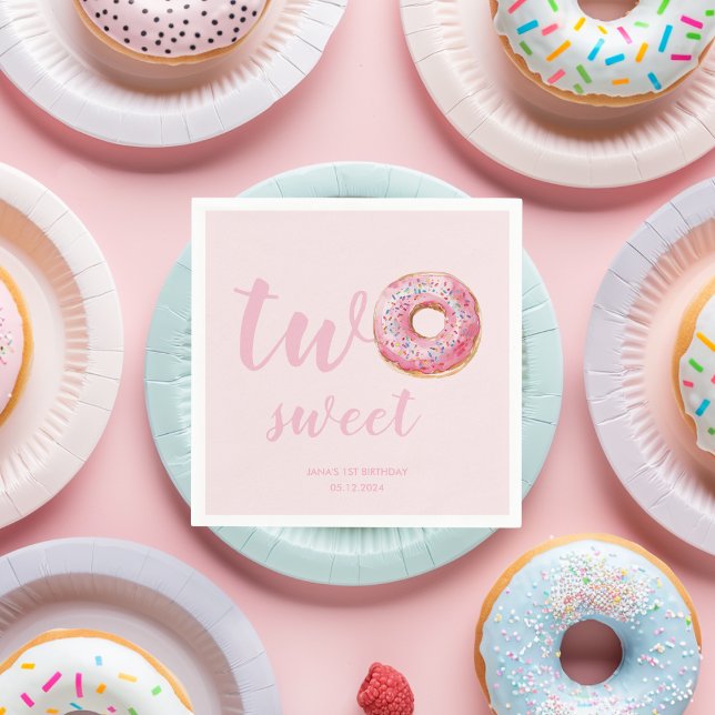 Serviette En Papier Anniversaire du Donut rose (Créateur téléchargé)