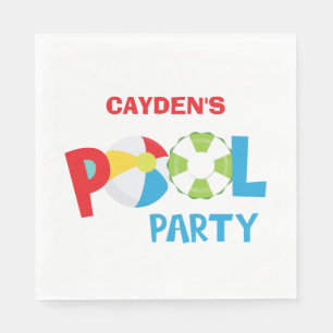 Serviette En Papier Anniversaire du garçon de la fête au bord de la pi