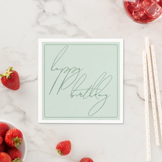 Serviette En Papier Anniversaire du Pastel Sage (En situation)