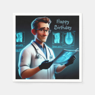 Serviette En Papier Anniversaire du radiologue