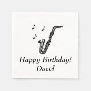 Serviette En Papier Anniversaire du saxophone