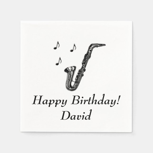 Serviette En Papier Anniversaire du saxophone (Devant)