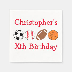 Serviette En Papier Anniversaire du sport