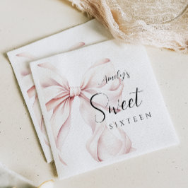 Serviette En Papier Anniversaire du Sweet sixteen rose Bow
