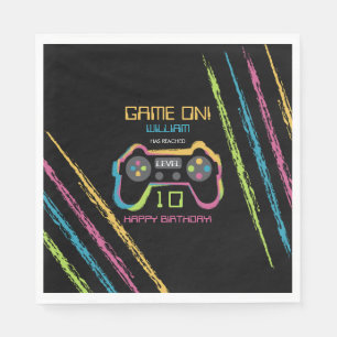 Serviette En Papier Anniversaire d'un adolescent joueur de jeu vidéo
