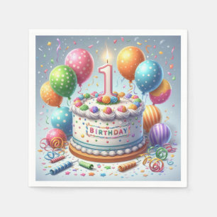 Serviette En Papier anniversaire d'un an